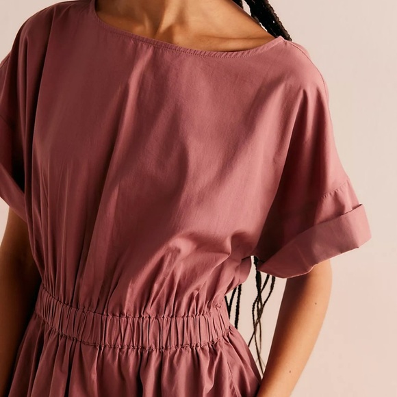 Free People Mauve Short Sleeve Cinched Waist Dress – Women’s XL - Picture 3 of 8